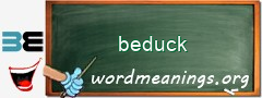 WordMeaning blackboard for beduck